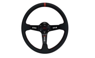 Steering Wheel – Concave Black w/ Red Stripe