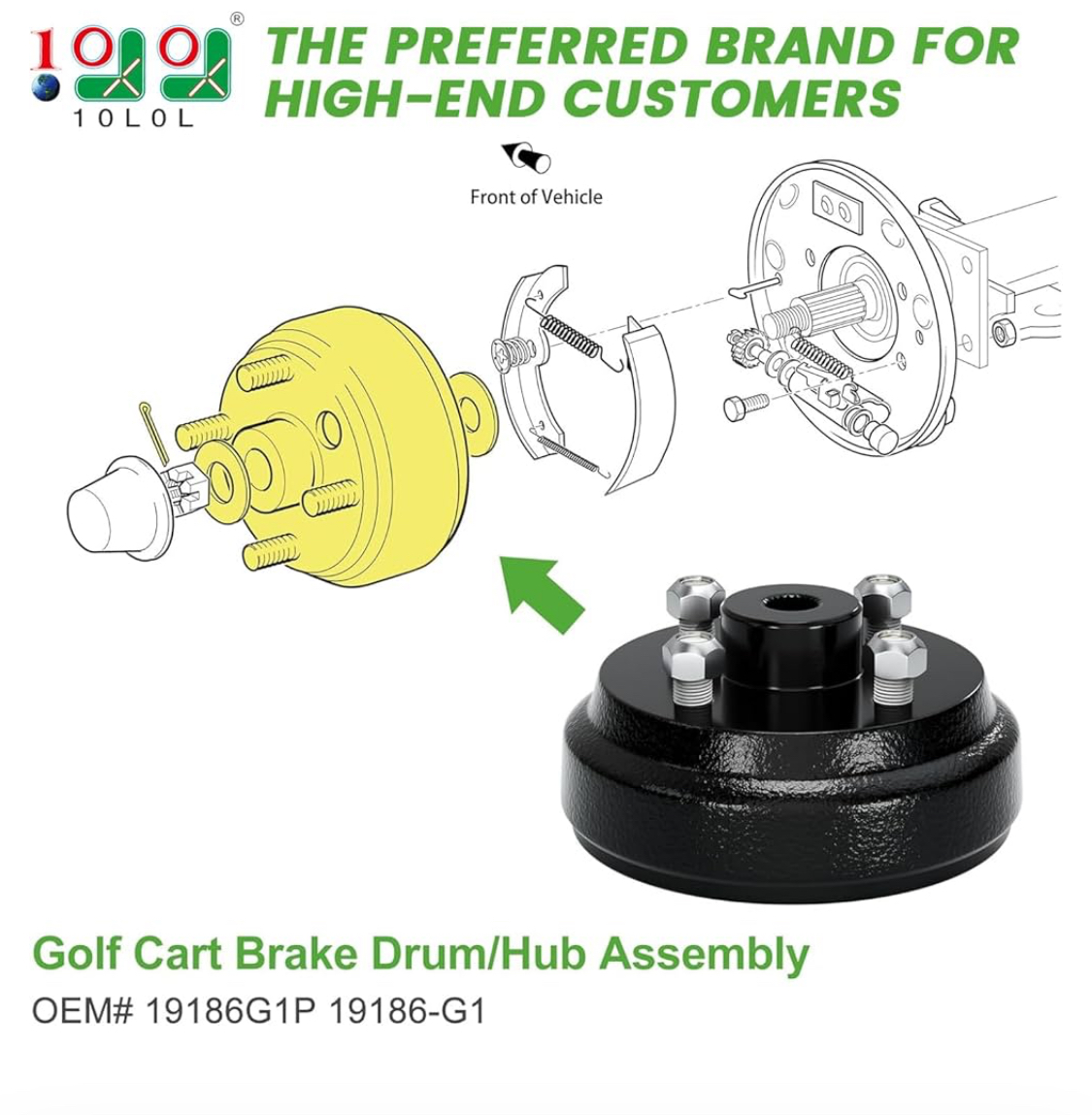 EZGO TXT ELECTRIC DRUM /BRAKE HUB ASSEMBLY